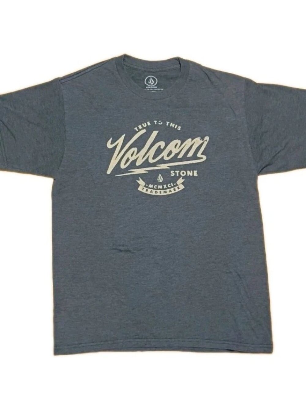 VOLCOM Graphic Tee/T-Shirt Crew Neck Size Medium Old Spark Heather